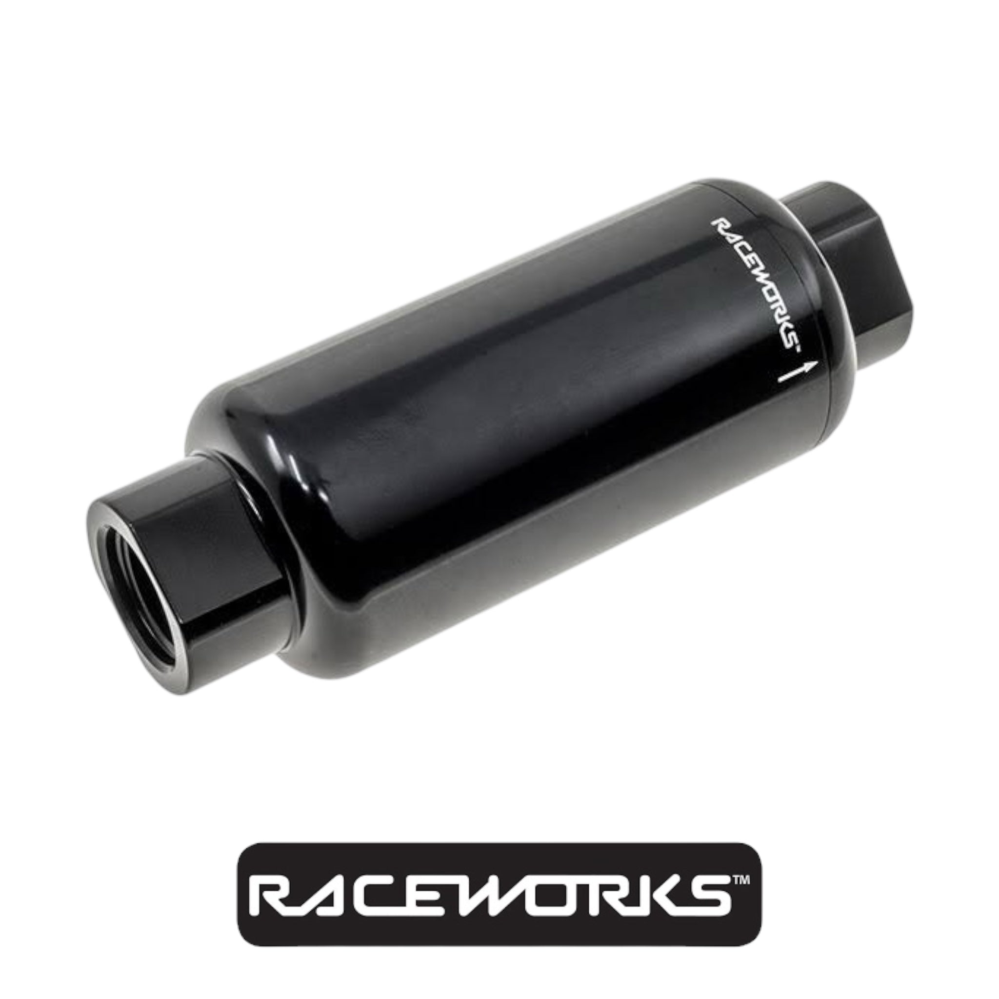 Raceworks AN-10 Billet Fuel Filter 10 Micron ODO50MM Length 140MM ALY-077-10BK