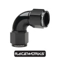Raceworks Female To Female Swivel AN-10 90 Degree RWF-133-10BK