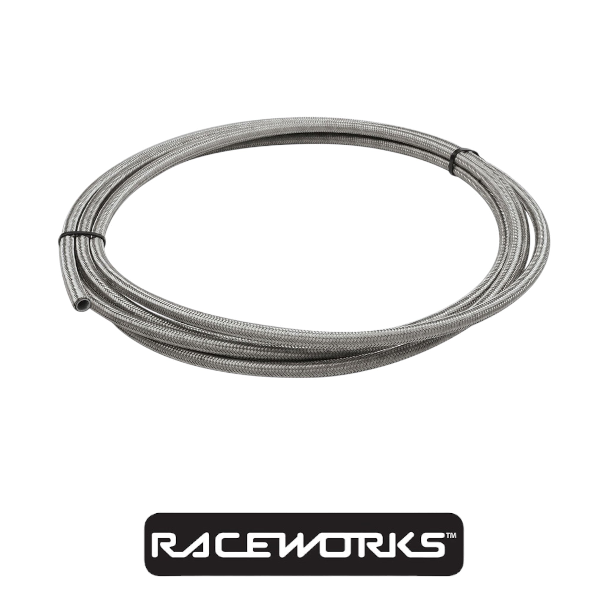 Raceworks Stainless Steel Braided PTFE E85 Hose AN-6 5 Metres RWH-200-06-5M