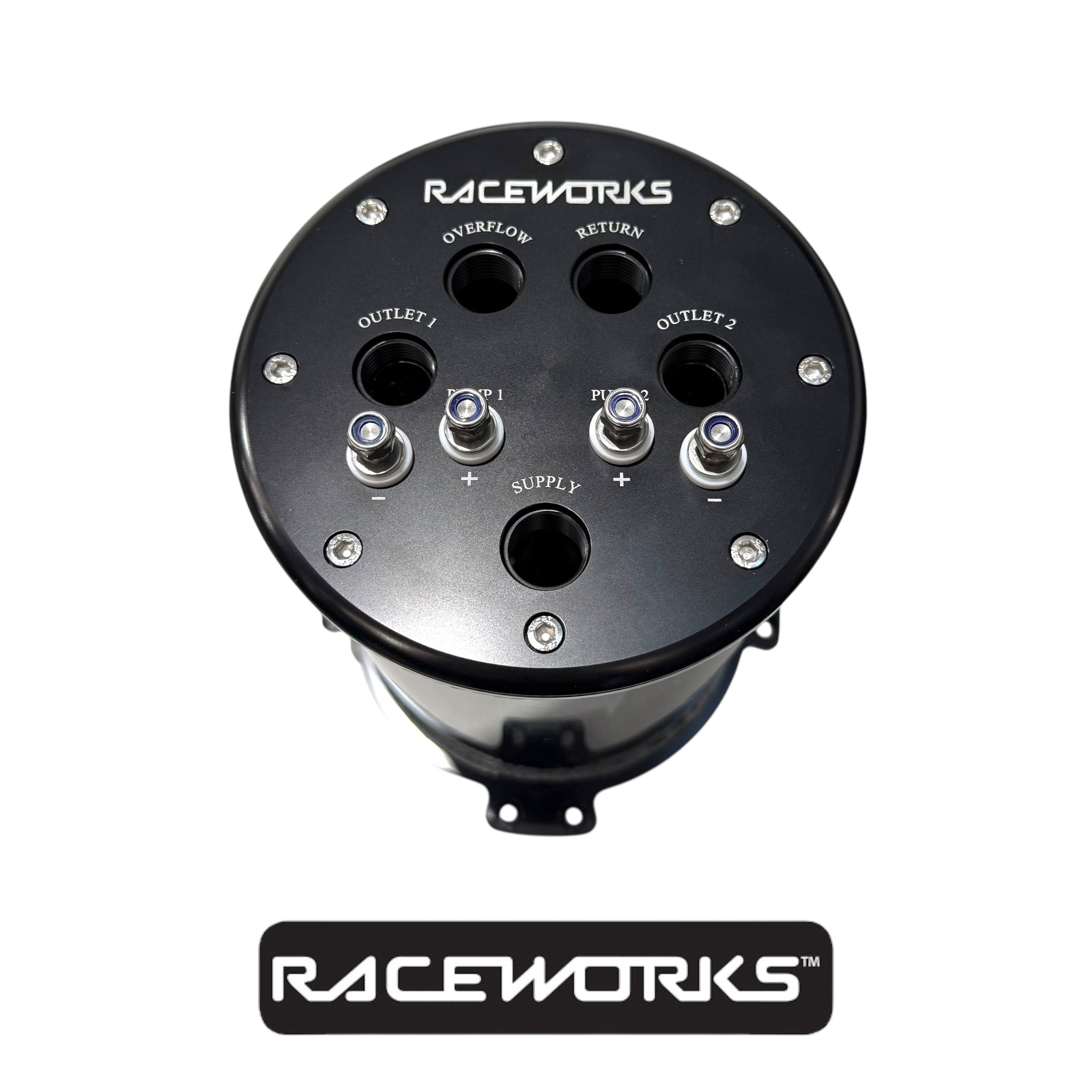 Raceworks Twin Pump 2.8L Surge tank ALY-083BK