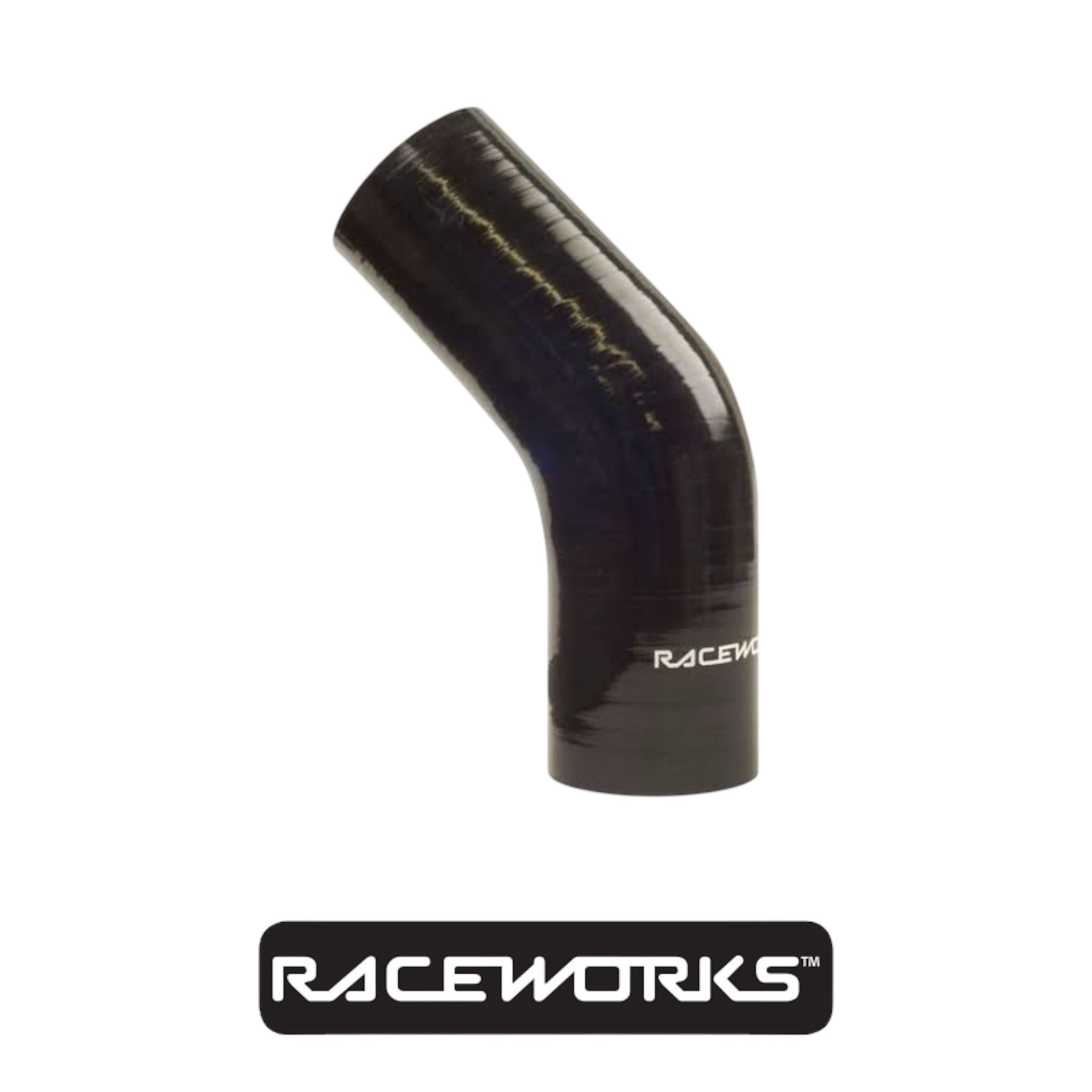 Raceworks Silicone Hose 45 Degree Elbow 3.75” (95MM) Black SHE-045-375BK