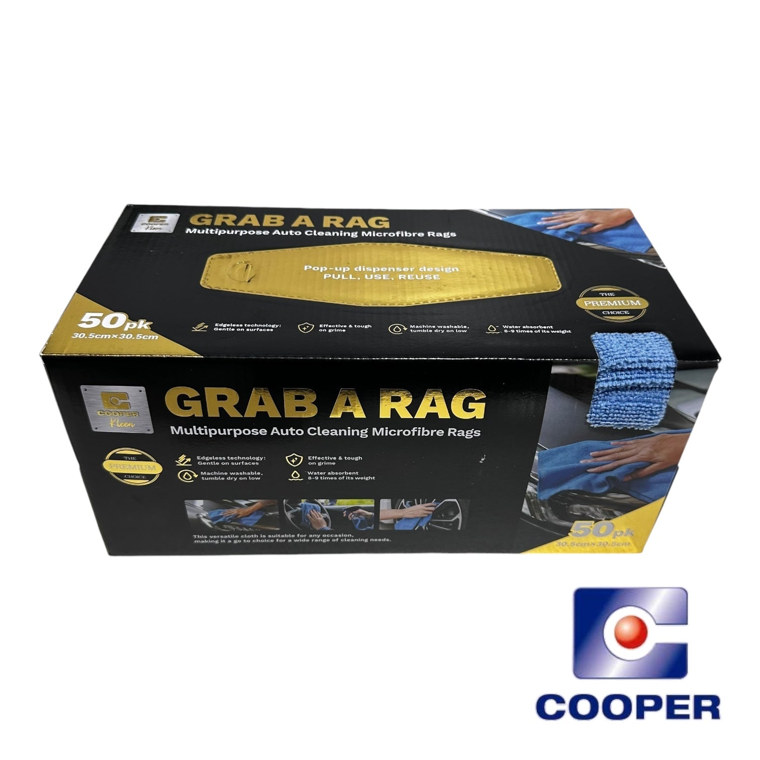GRAB A RAG Premium Multipurpose Auto Cleaning Microfibres Rags 50 Pack GRAB-A-RAG by Fast Industries