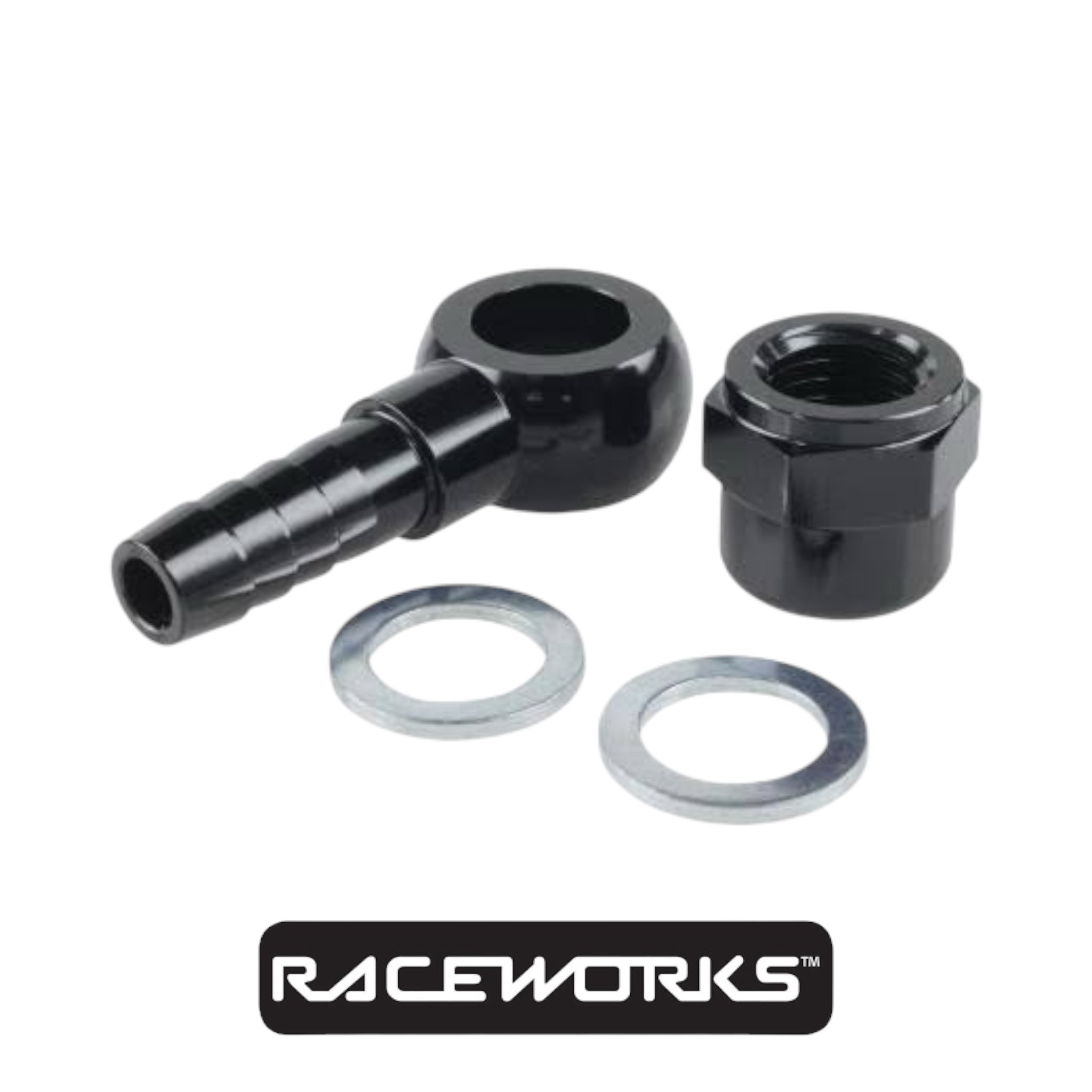 Raceworks Alloy AN-6 Banjo Set Suit Bosch 044 Pump RWF-724-044-06BK by Fast Industries