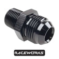Raceworks AN-10 Male Flare to NPT 3/8” Straight RWF-816-10-06BK by Fast Industries