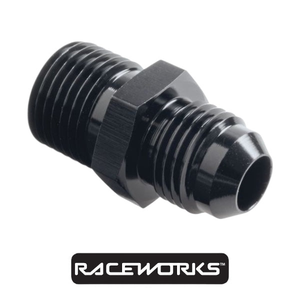 Raceworks AN-6 Male Flare to NPT 3/8” Straight RWF-816-06-06BK by Fast Industries