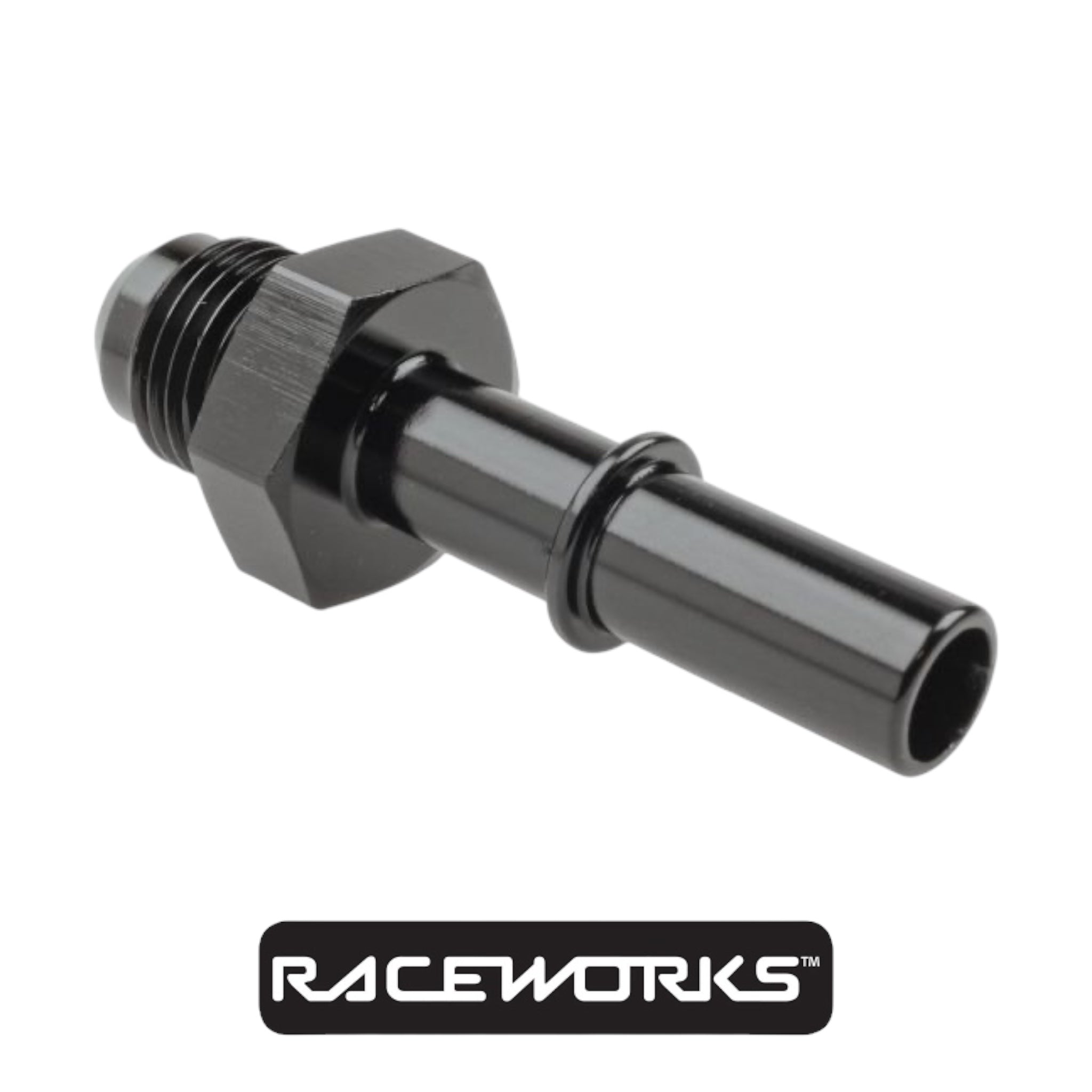 Raceworks AN-6 To 3/8” Male EFI Quick Connect RWF-716-06-06BK by Fast Industries
