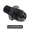 Raceworks AN-8 Male Flare to NPT 1/4” Straight RWF-816-08-04BK by Fast Industries