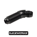 Raceworks Bulkhead Flare AN-8 45 Degree RWF-837-08BK by Fast Industries