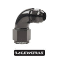 Raceworks Female To Female Elbow AN-10 90 Degree RWF-143-10BK by Fast Industries