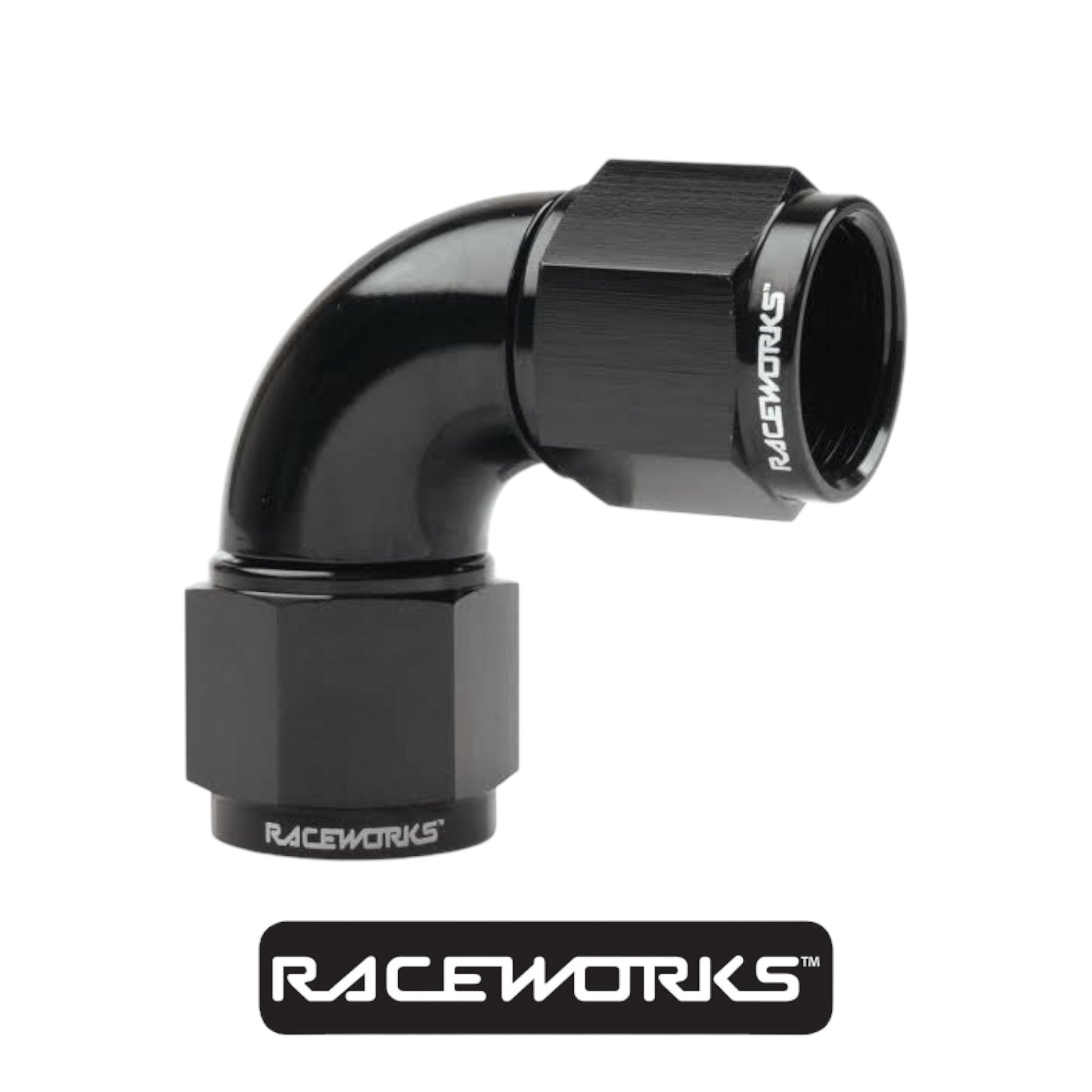 Raceworks Female To Female Swivel AN-10 90 Degree RWF-133-10BK by Fast Industries