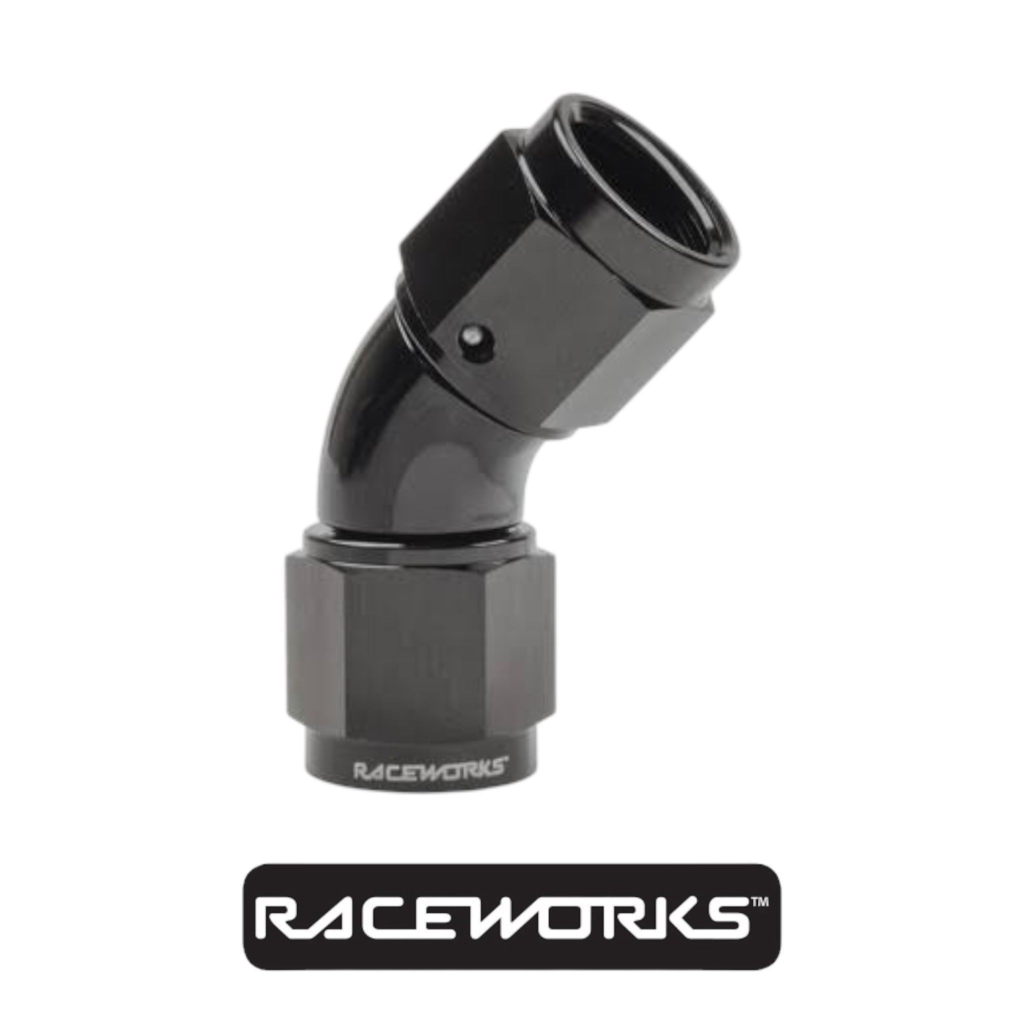 Raceworks Female To Female Swivel AN-6 45 degree RWF-133-06BK by Fast Industries