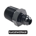 Raceworks GM Transmission Adapter 1/4” NPSM to AN-6 RWF-816-06-NPSBK by Fast Industries