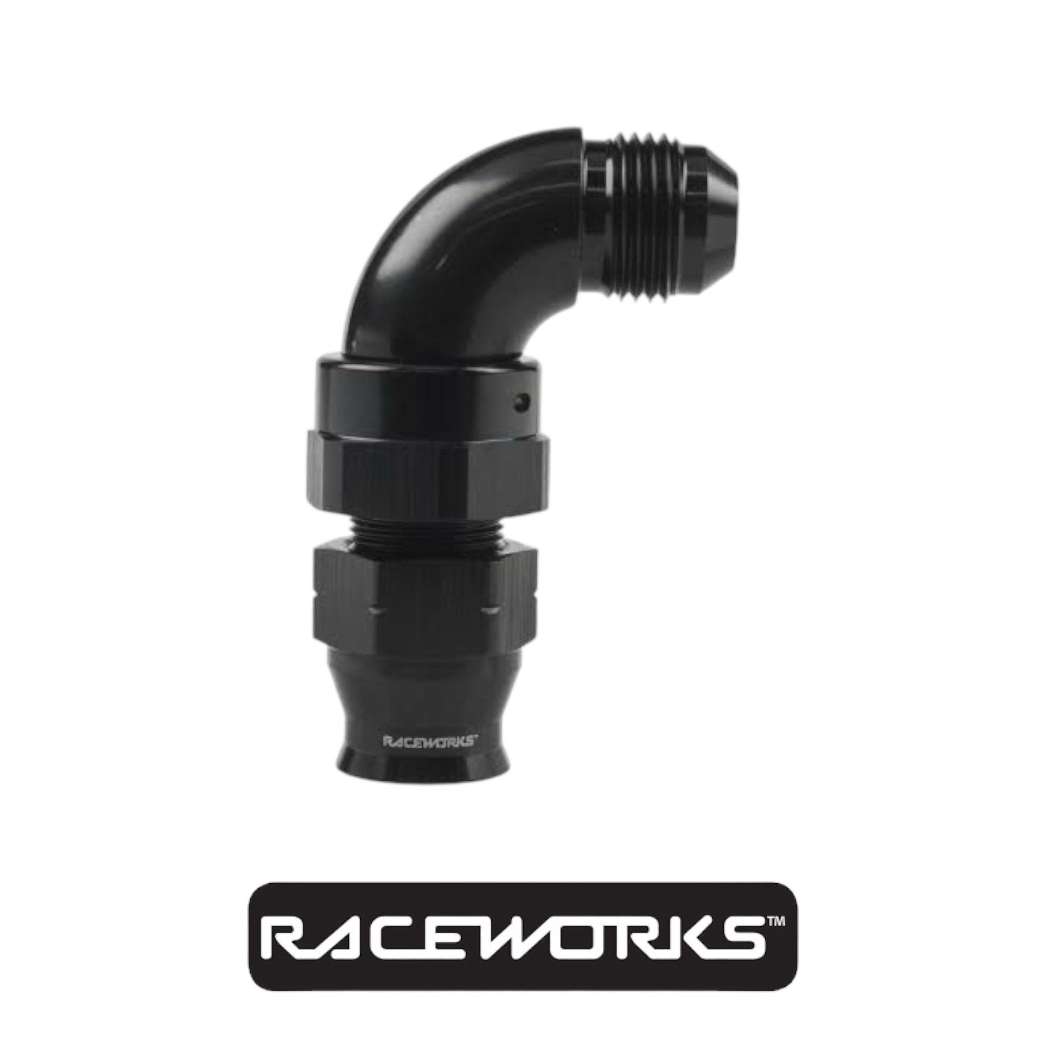 Raceworks Male AN-6 to 3/8” Tube 90 Degree Adaptor RWF-137-06-06BK by Fast Industries