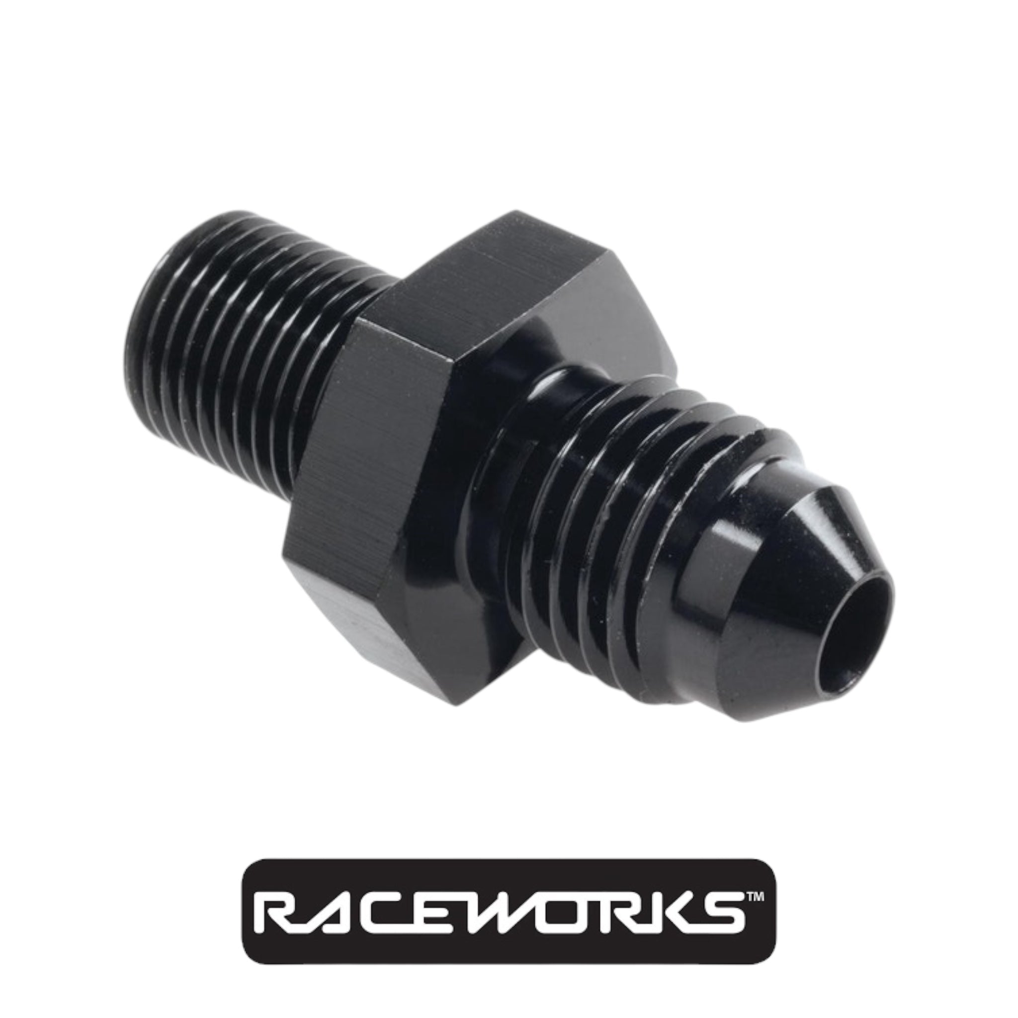 Raceworks Male Flare AN-4 to Male BSPP 1/8” RWF-817-04-02BK by Fast Industries