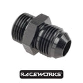 Raceworks Male Flare AN-4 To O-Ring Boss AN-8 RWF-920-04-08BK by Fast Industries