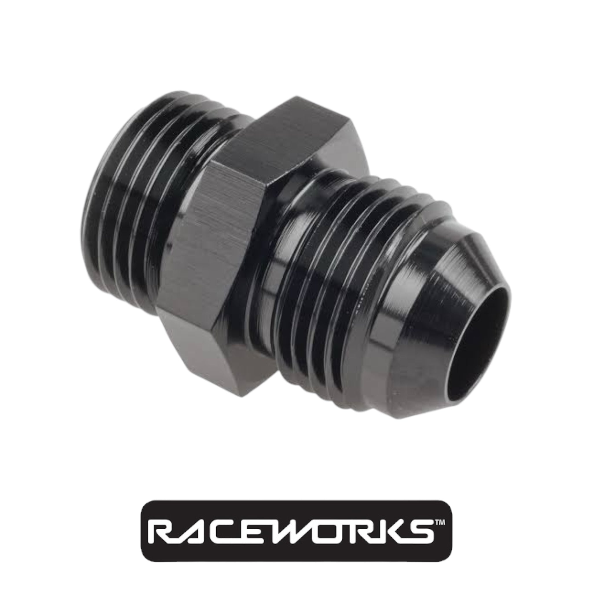 Raceworks Male Flare AN-4 To O-Ring Boss AN-8 RWF-920-04-08BK by Fast Industries