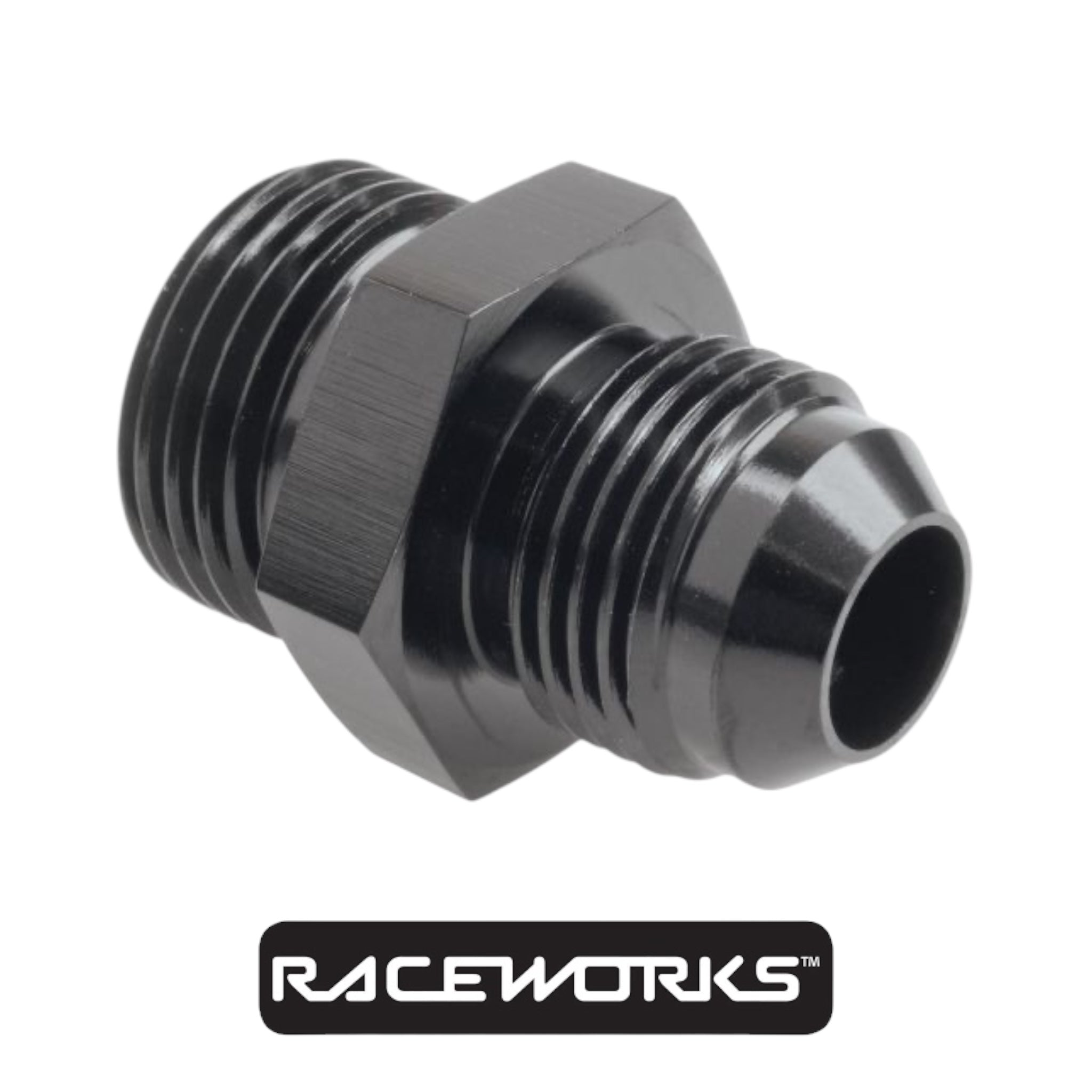 Raceworks Male Flare AN-8 To O-Ring Boss AN-10 RWF-920-08-10BK by Fast Industries