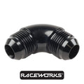 Raceworks Male Flare Union AN-4 90 Degree RWF-821-04BK by Fast Industries