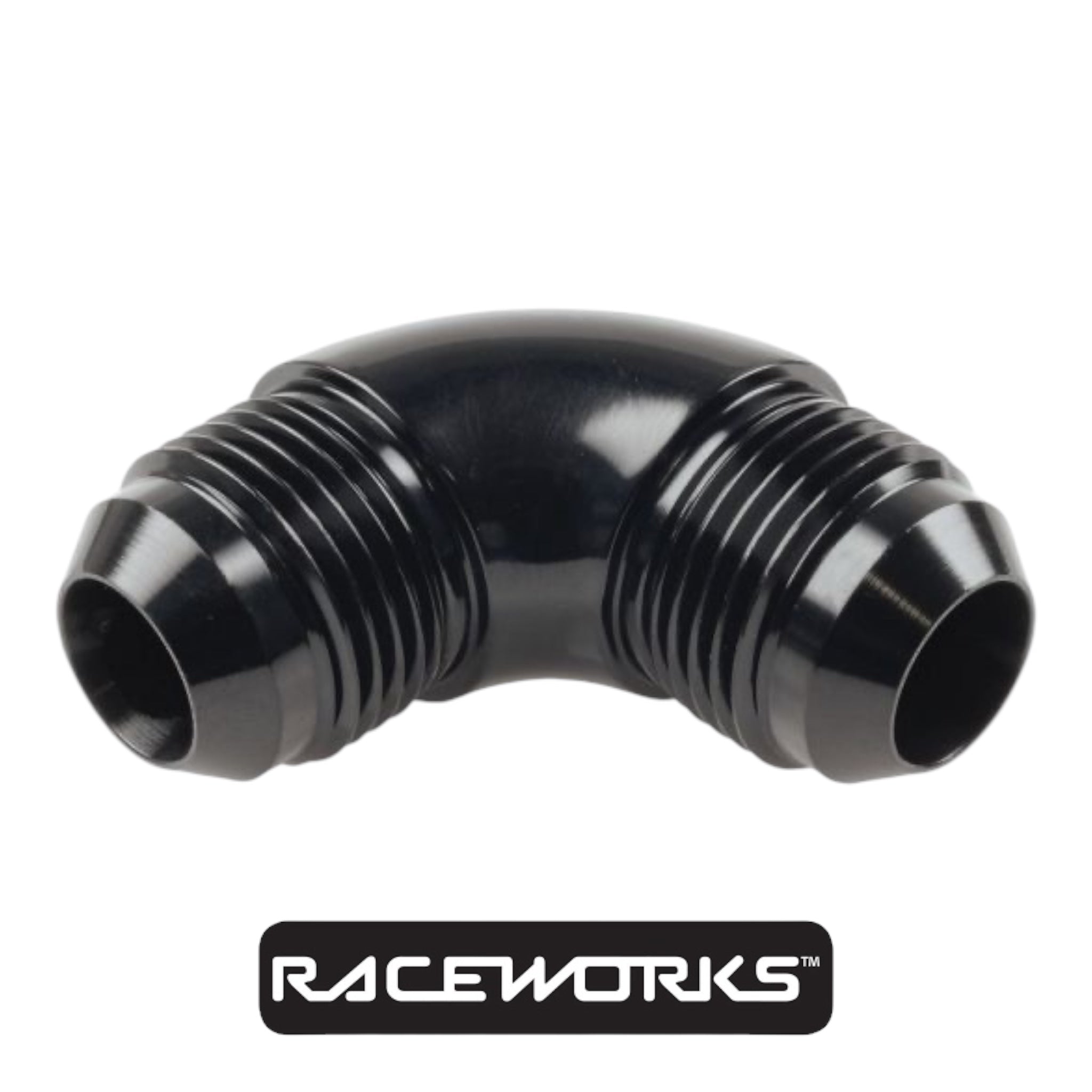 Raceworks Male Flare Union AN-4 90 Degree RWF-821-04BK by Fast Industries