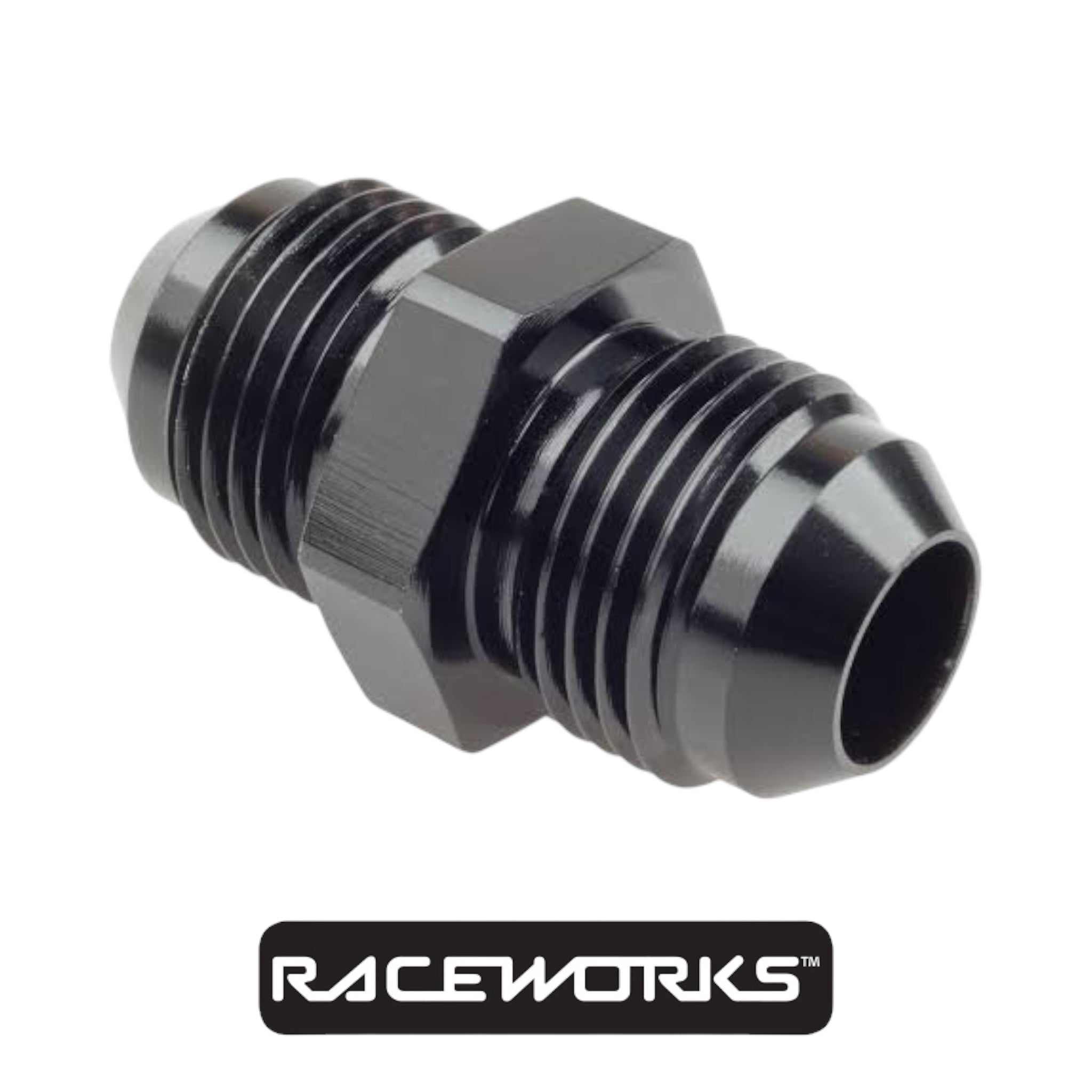 Raceworks Male Flare Union AN RWF-815-08BK by Fast Industries