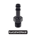 Raceworks Male NPT 1/8” to 1/4” (AN-4) Barb RWF-421-02-04BK by Fast Industries