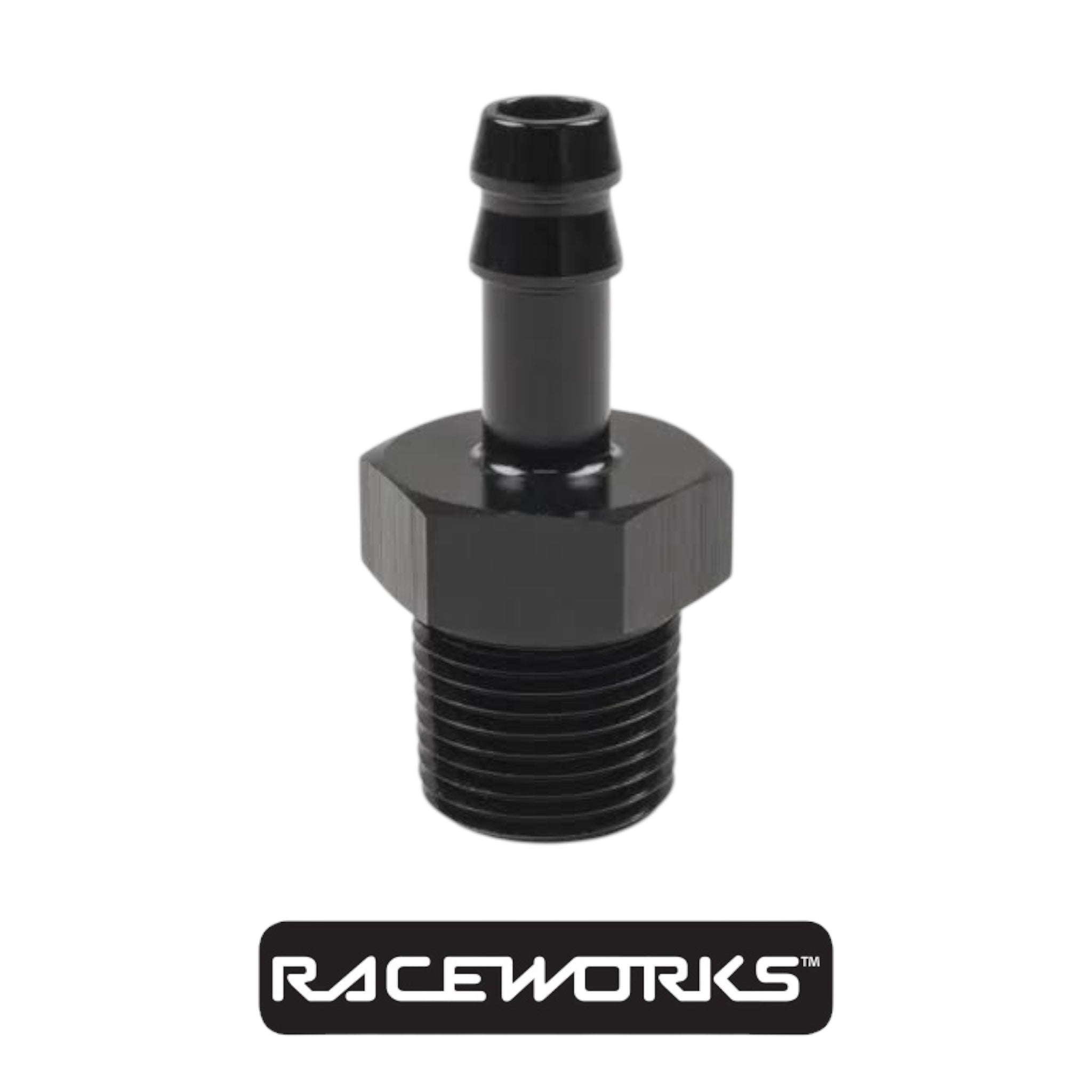 Raceworks Male NPT 3/8” to 5/16” (AN-5) Barb RWF-421-06-05BK by Fast Industries