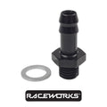 Raceworks Metric Male M12x1.5 to 3/8” Barb RWF-414-M12-06BK by Fast Industries