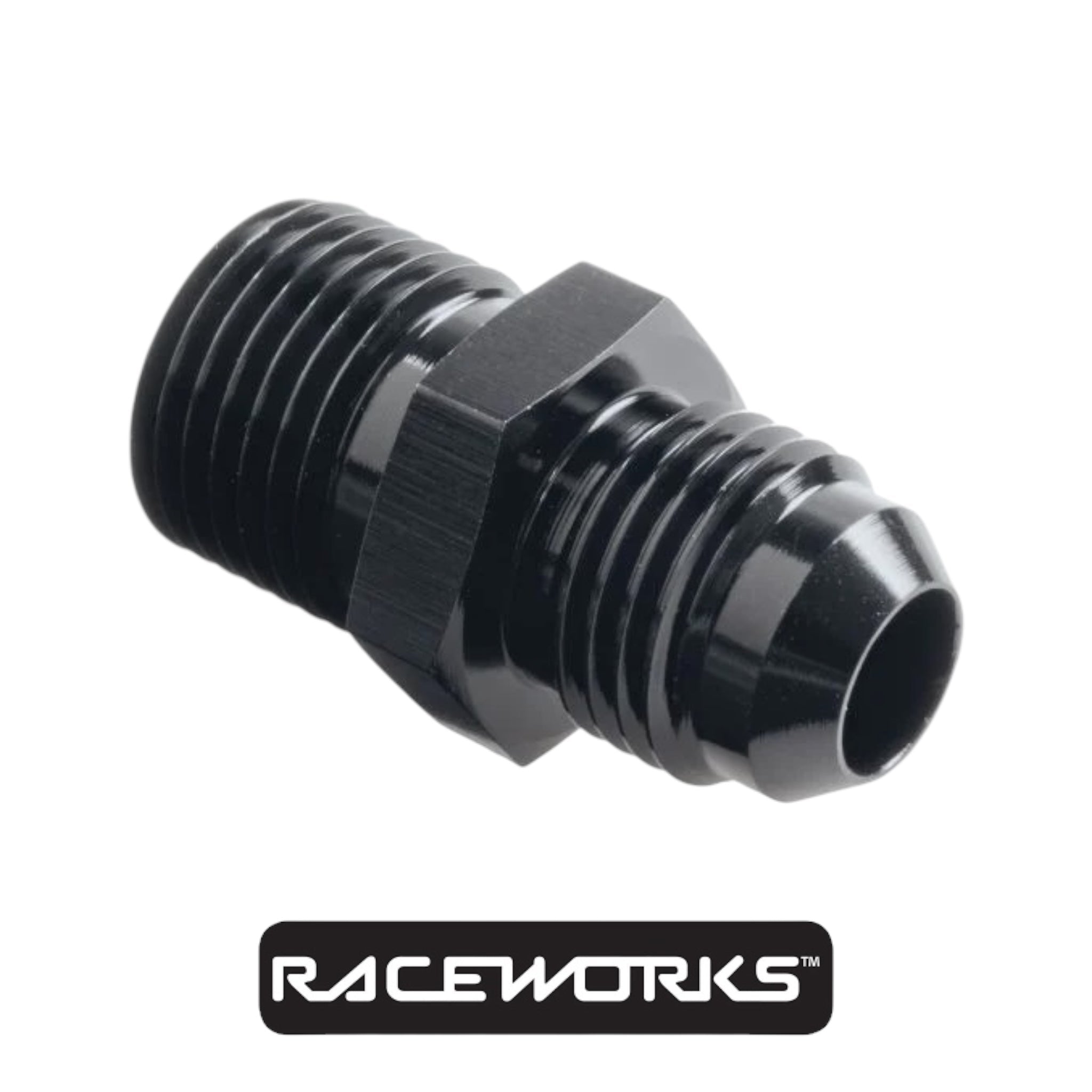 Raceworks Metric Male M14x1.25 To Male Flare AN-6 RWF-732-06-01BK by Fast Industries