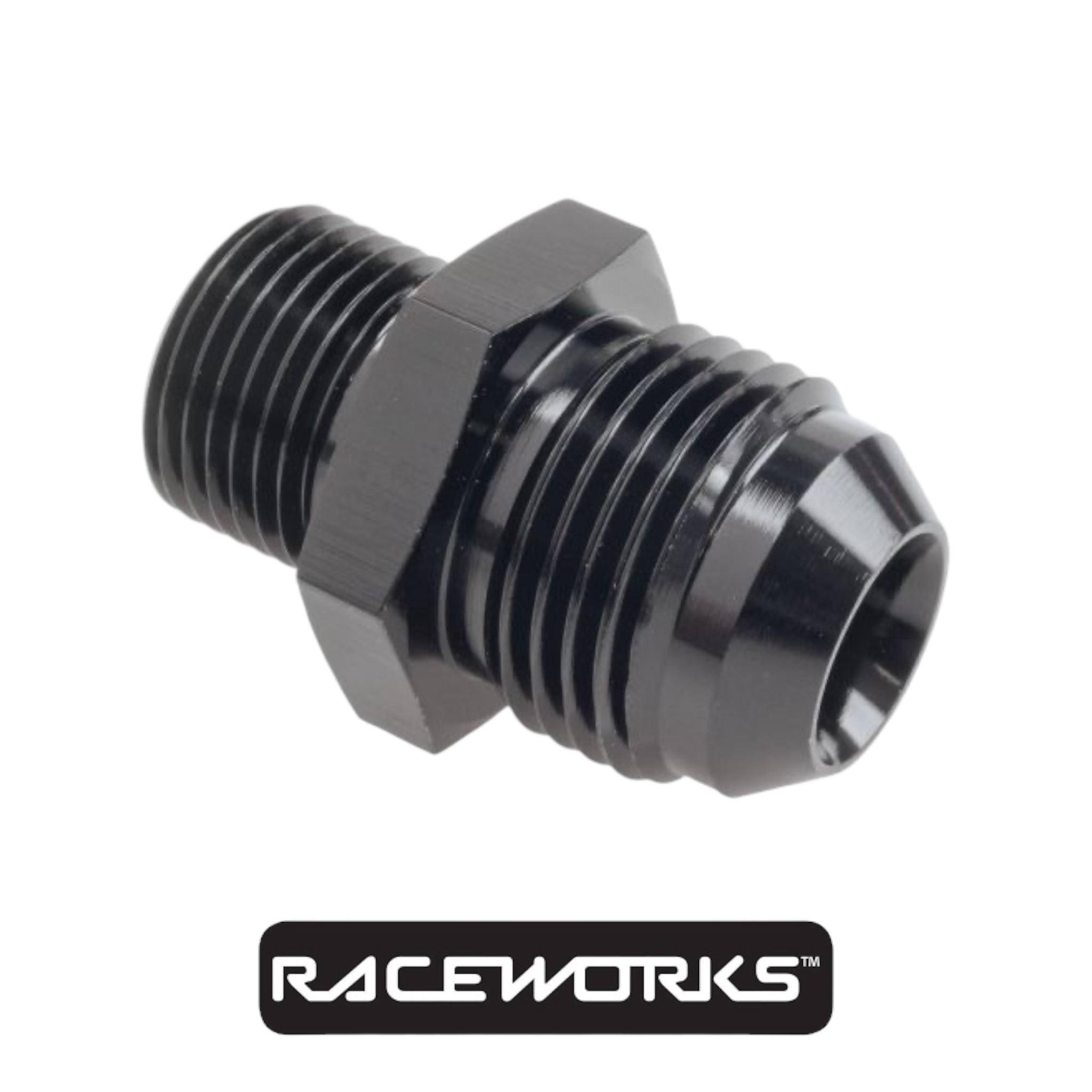 Raceworks Metric Male M18x1.5 To Male Flare AN-8 RWF-734-08BK by Fast Industries