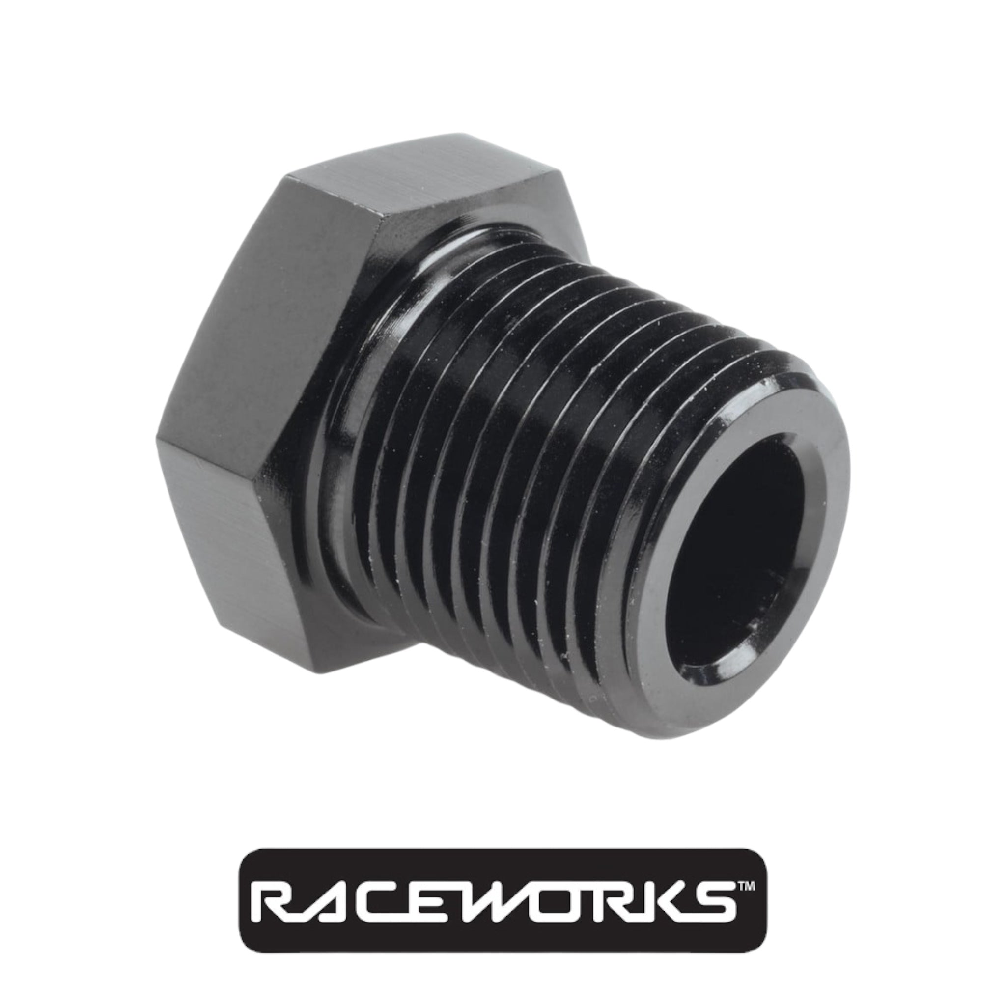Raceworks NPT Reducer Female 1/8”- Male 3/8” RWF-912-06-02BK by Fast Industries