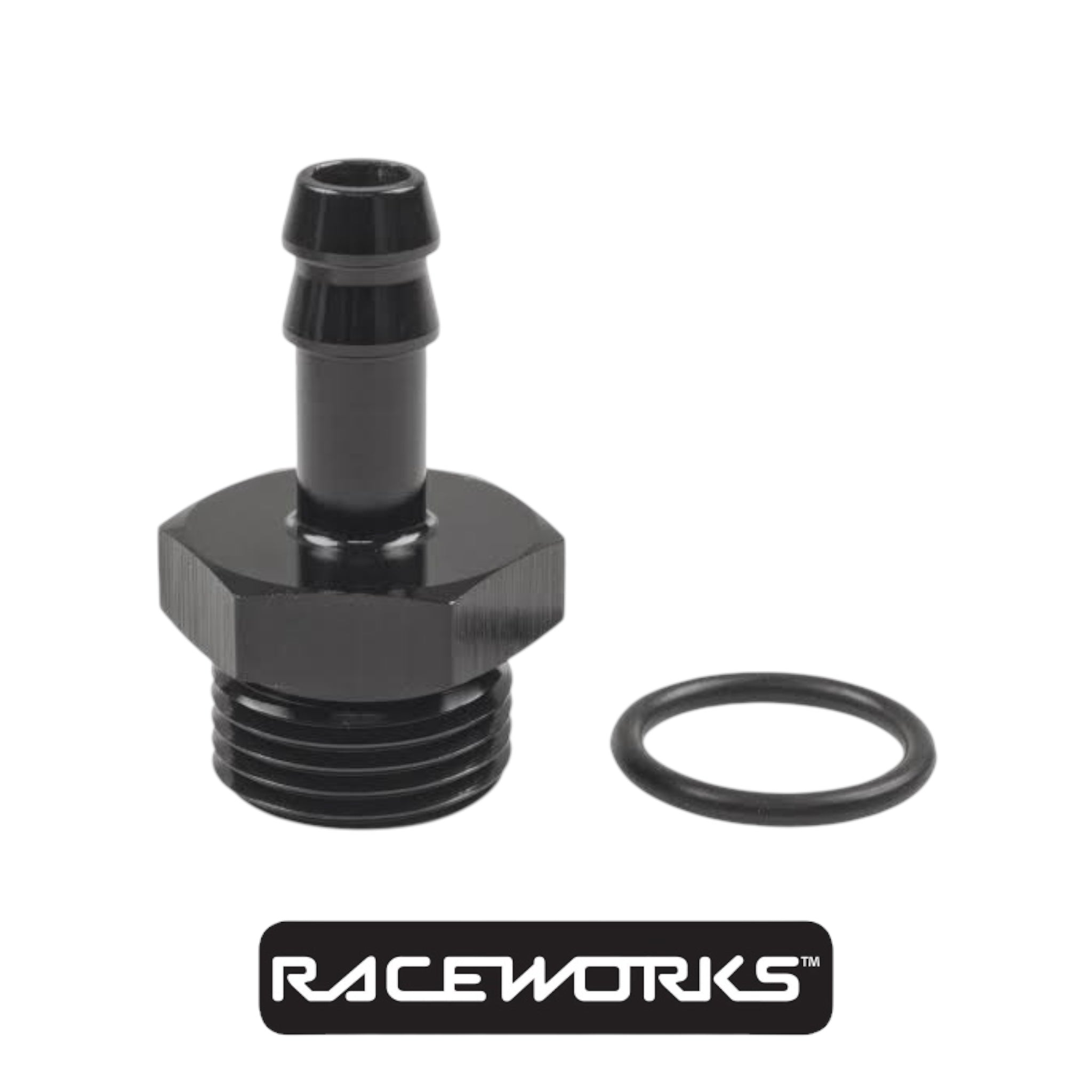 Raceworks O-Ring Port AN-8 to 5/16” Barb RWF-414-08-05BK by Fast Industries