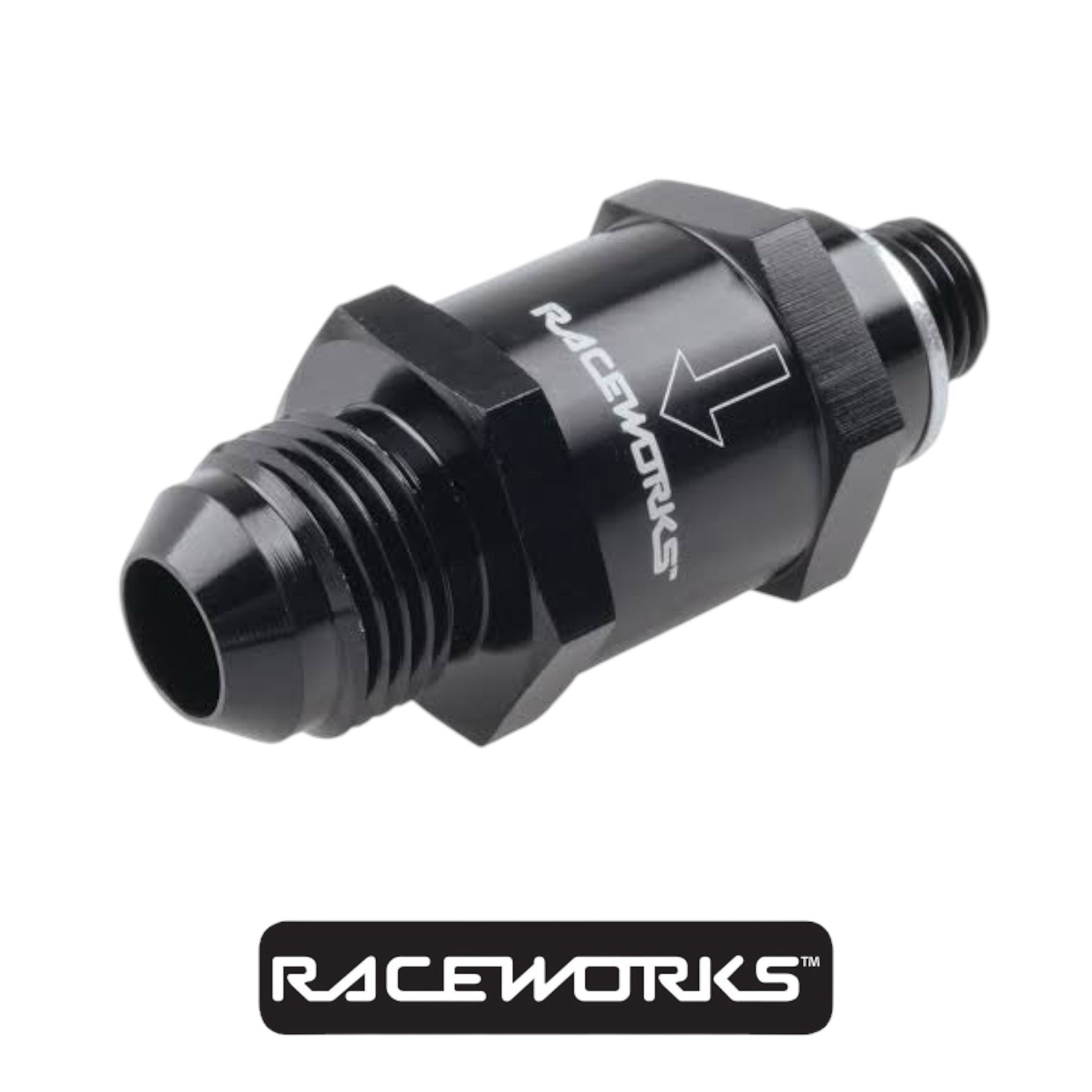 Raceworks One Way Valve M12x1.5 to AN-8 RWF-612-08BK by Fast Industries