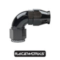 Raceworks PTFE Hose Fitting AN-8 90 Degree RWF-203-08BK by Fast Industries