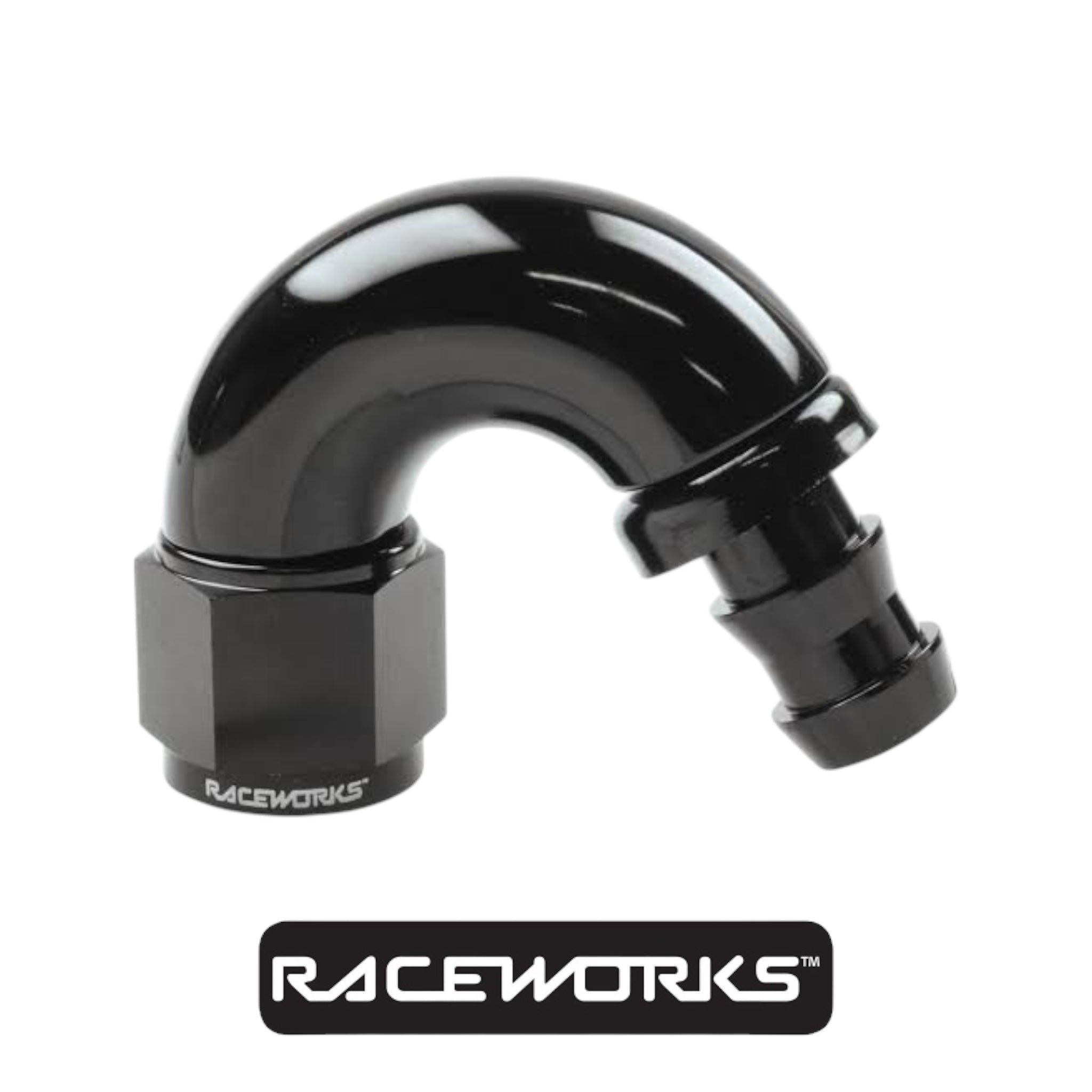 Raceworks Push Lok Hose End AN-10 150 Degree RWF-405-10BK by Fast Industries