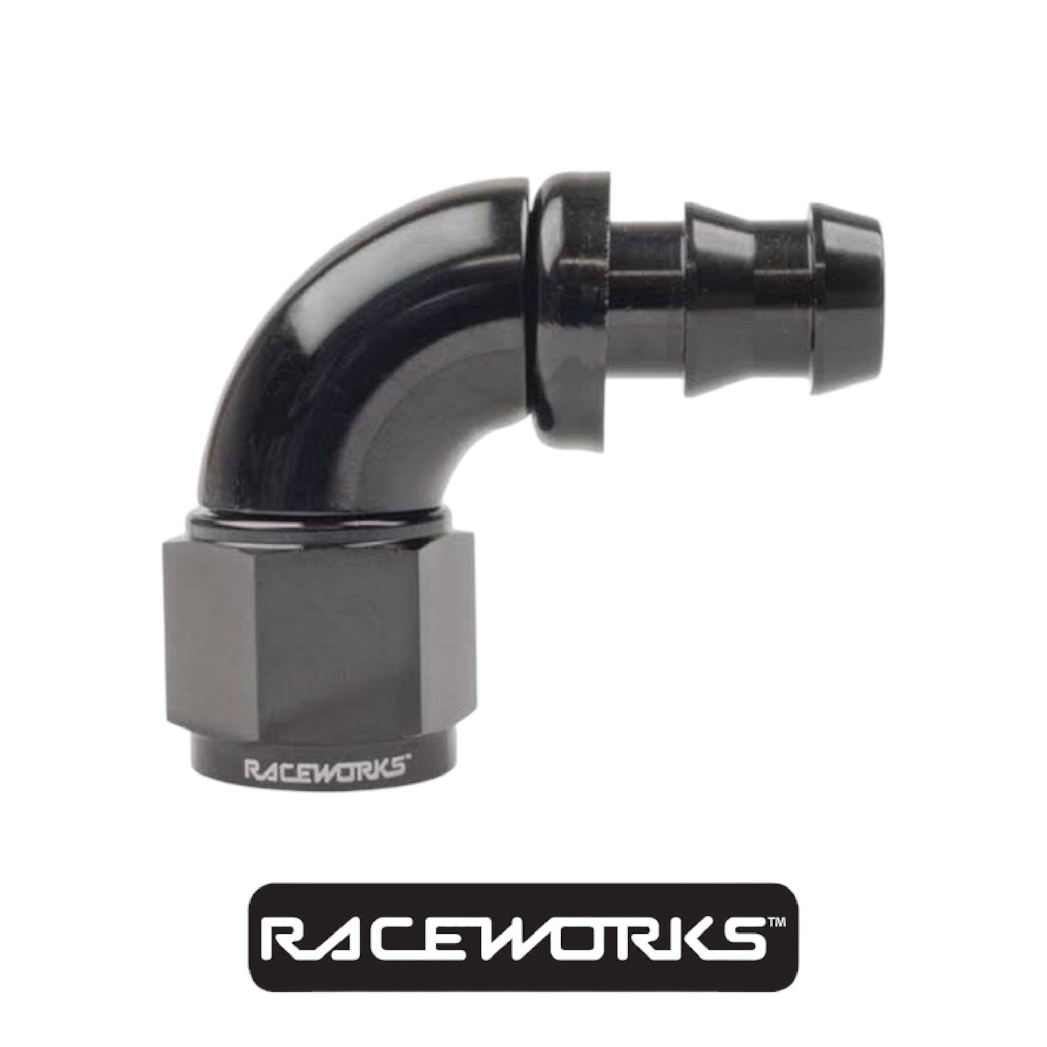 Raceworks Push Lok Hose Fitting AN-10 90 Degree RWF-403-10BK by Fast Industries