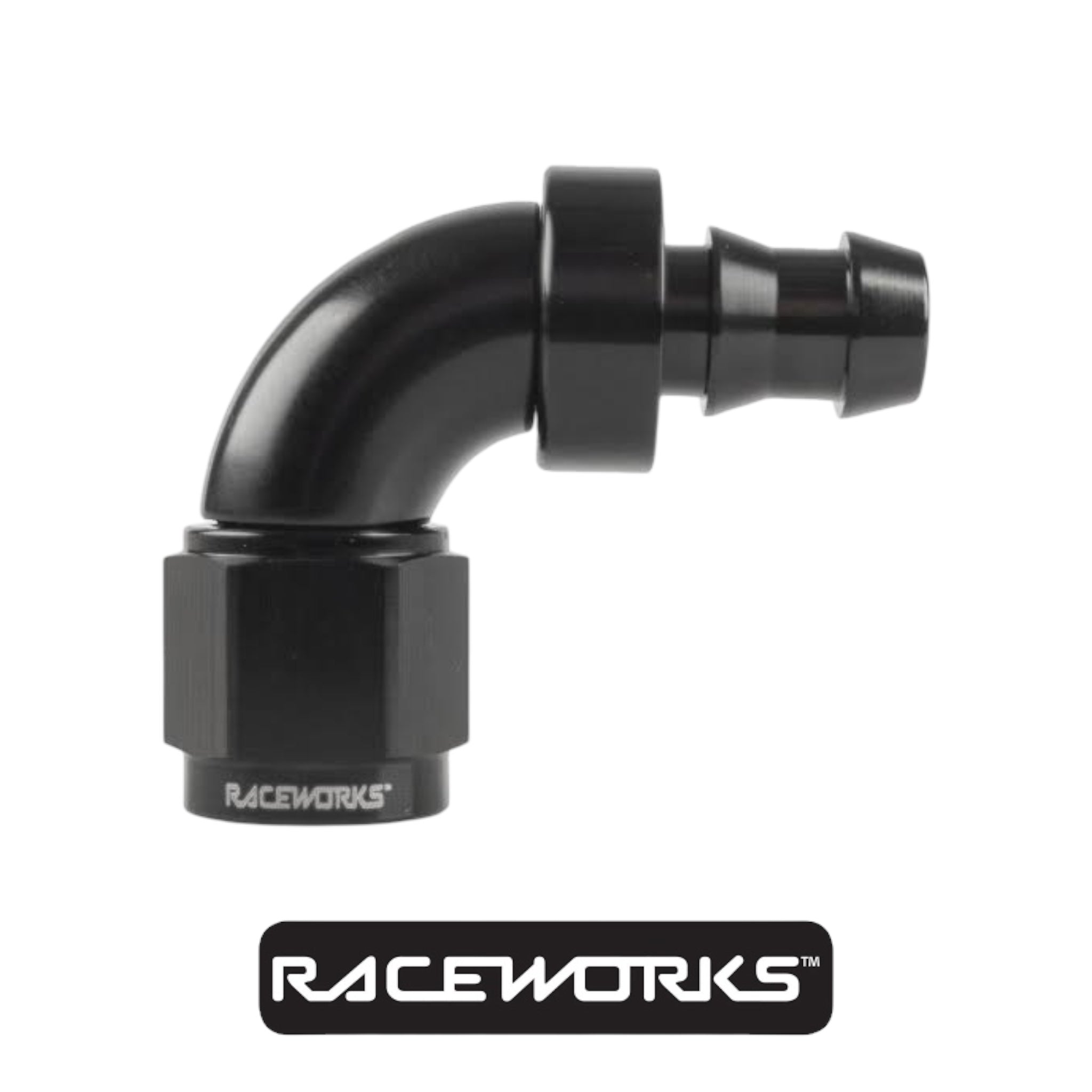 Raceworks Push Lok Hose Fitting AN-5 90 Degree RWF-403-05BK by Fast Industries