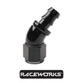 Raceworks Push Lok Hose Fitting AN-6 45 Degree RWF-402-06BK by Fast Industries