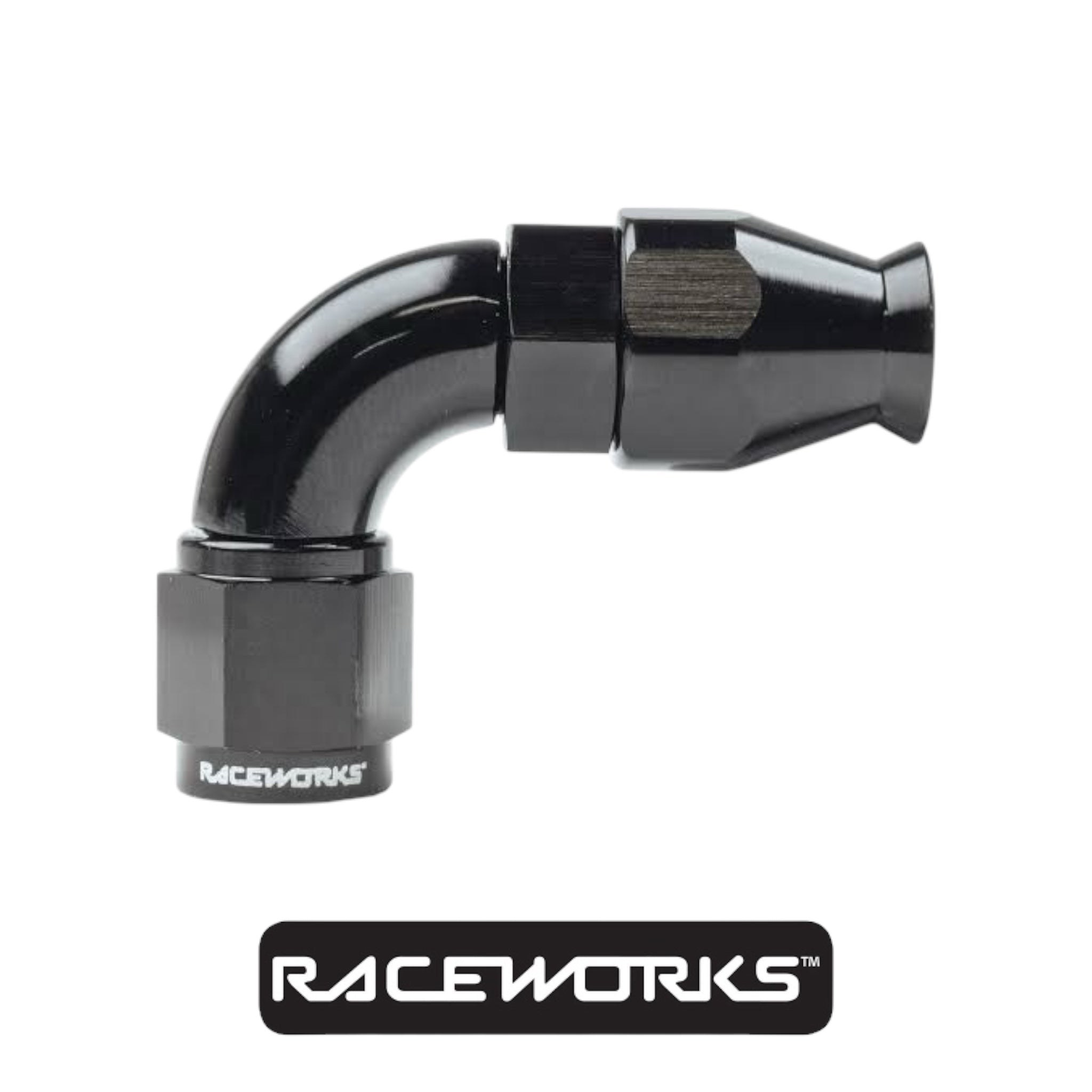 Raceworks Teflon Hose Fitting AN-4 90 Degree RWF-203-04BK by Fast Industries