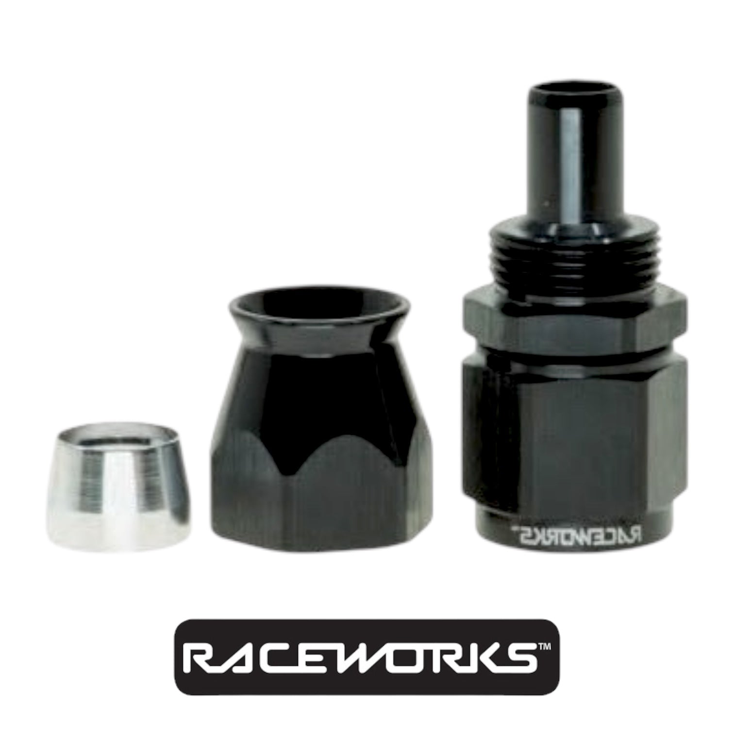Raceworks Teflon Hose Fitting AN-8 Straight RWF-201-08BK by Fast Industries